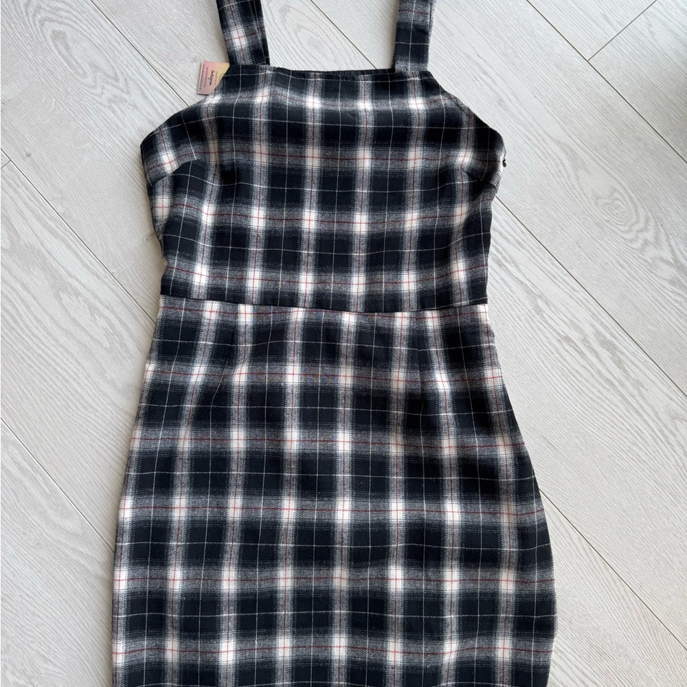 Plaid Black and White Women's Dress